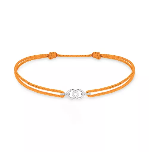 Armbänder mit weißen Diamanten & Goldkordel