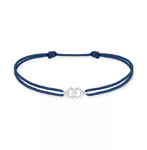 Solitär-Armbänder mit weißem Diamant & Goldkordel