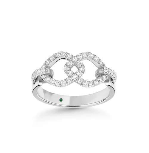 Gold Pavé Ringe mit weißen Diamanten