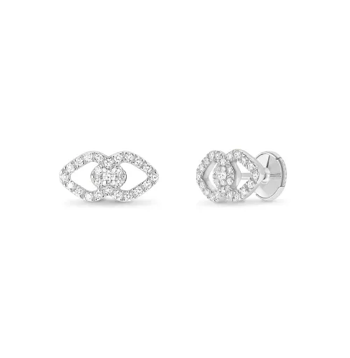 Gold Pavé Ohrringe mit weißen Diamanten