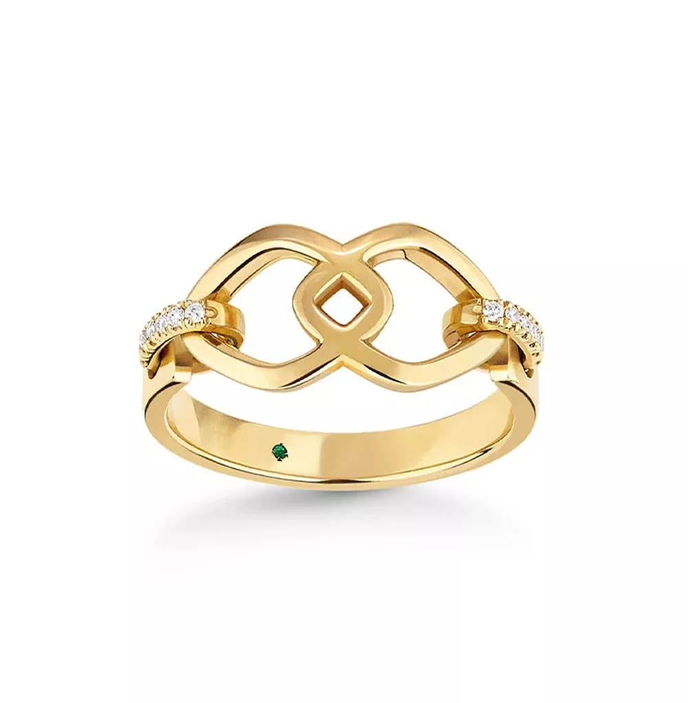 White Diamond & Gold Rings