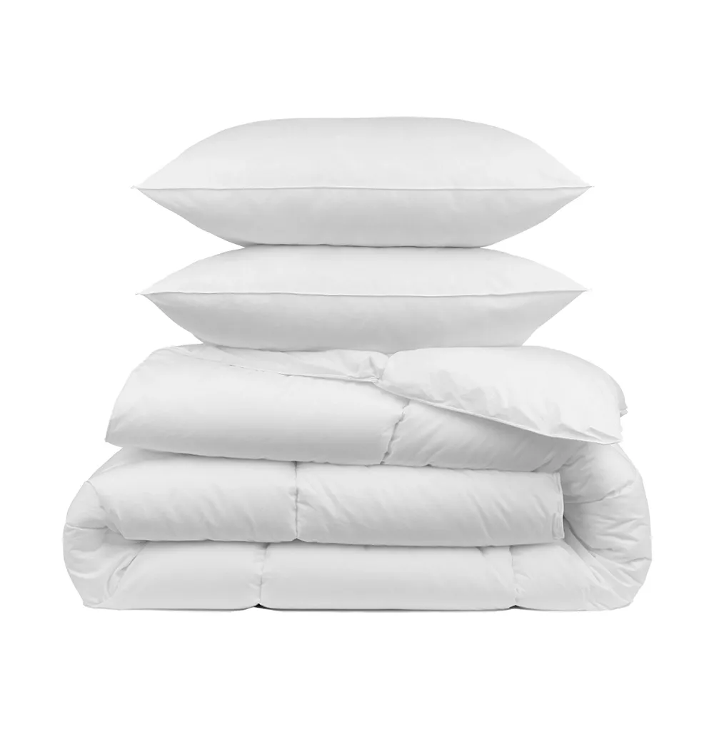 Conjunto de edredón y almohadas de microfibra