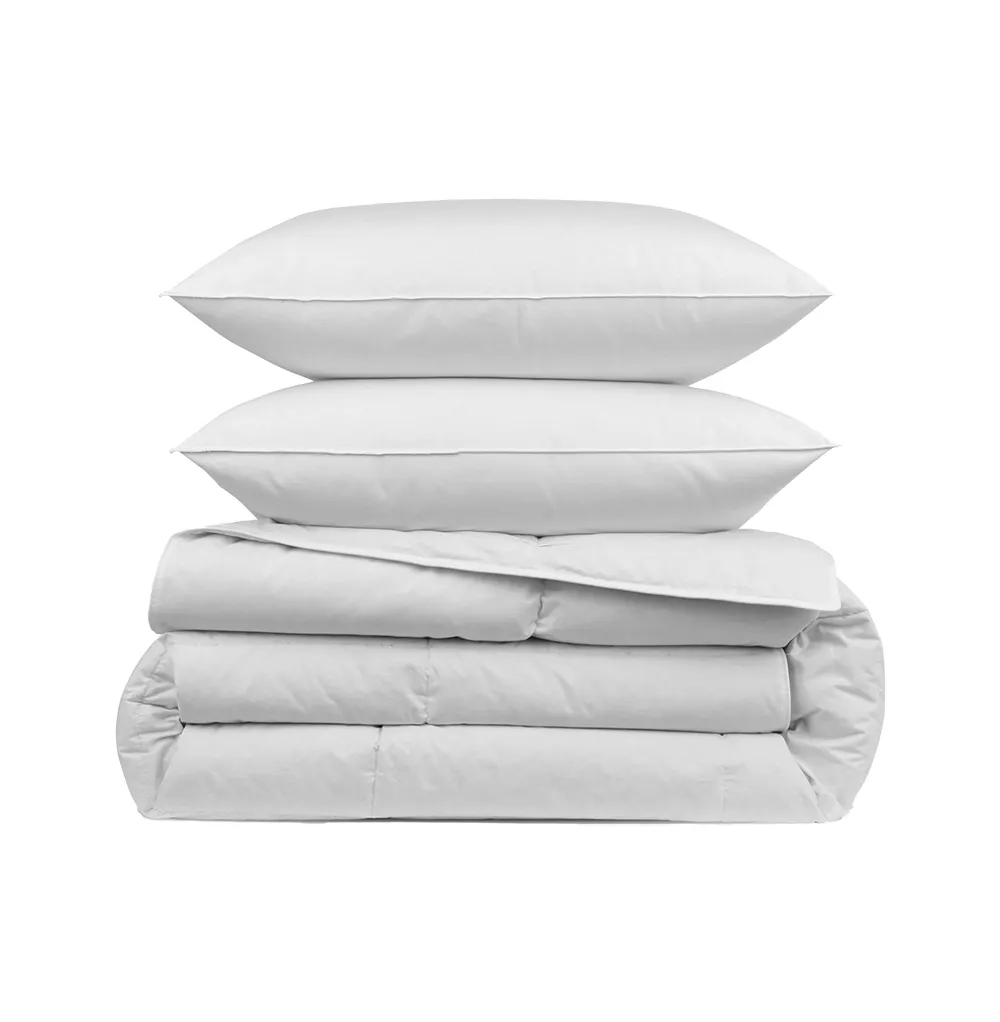 Ensemble Oreillers & Couette en Plumes et Duvet de Canard